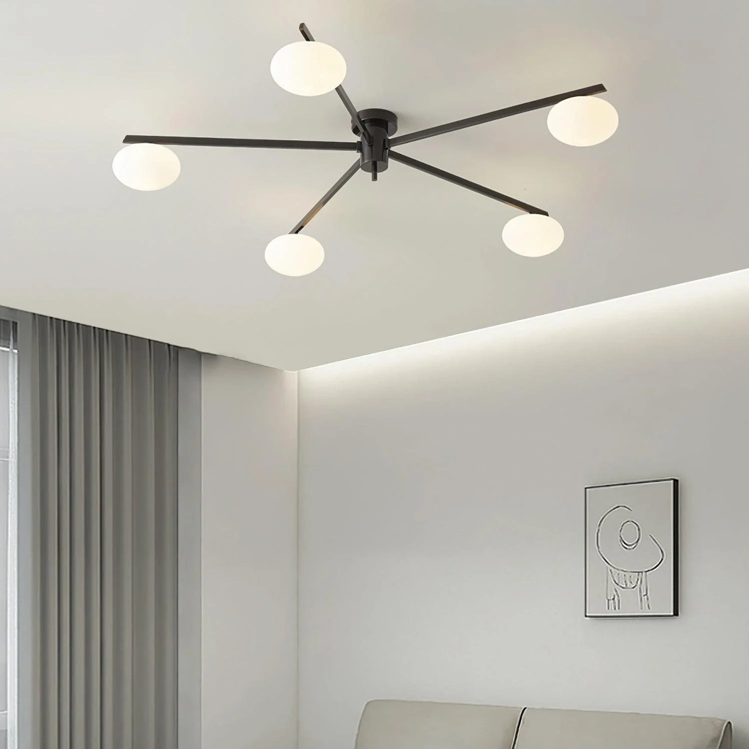 AstroAxis Linear Glass Ceiling Light