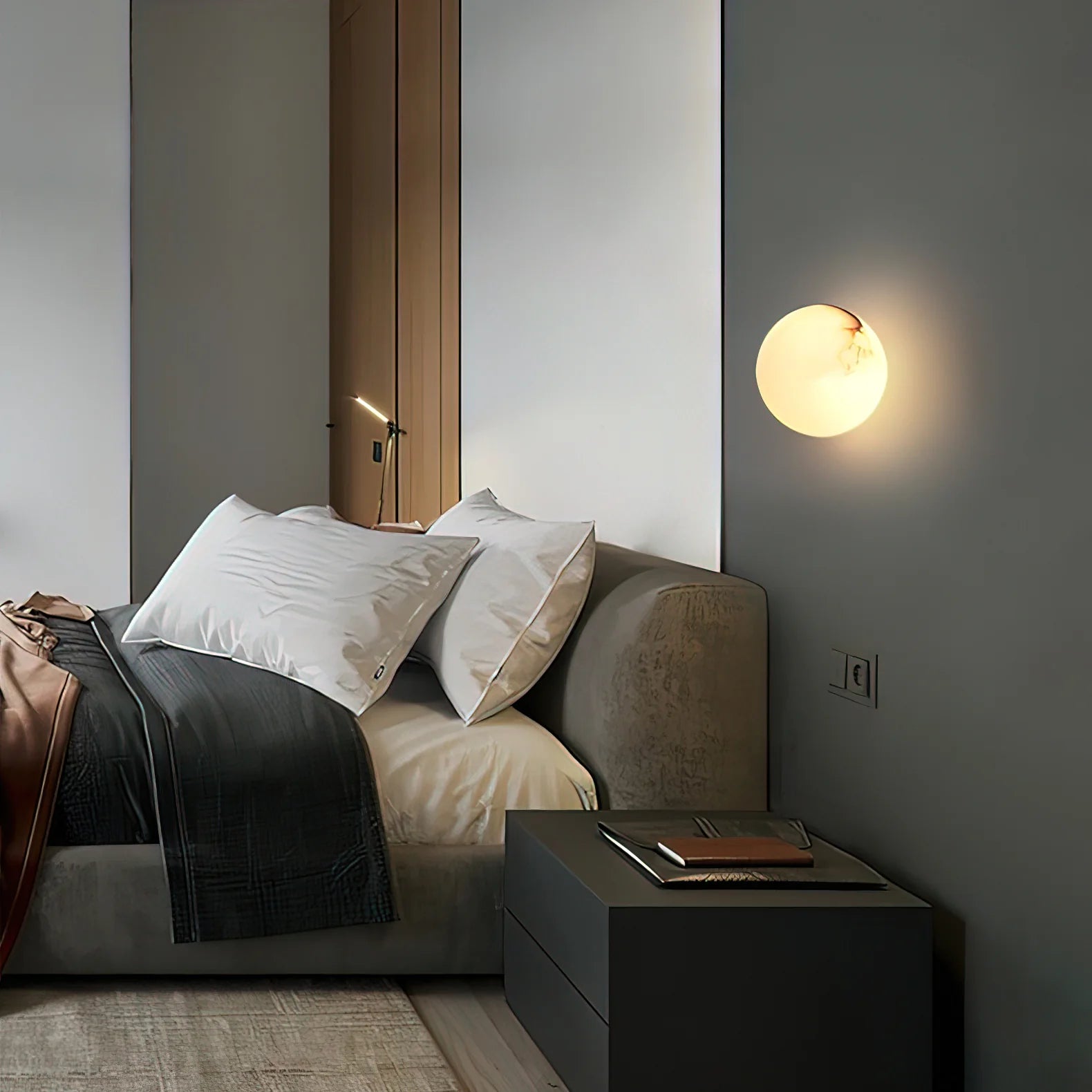 AlabasterMoon Globe Wall Sconce