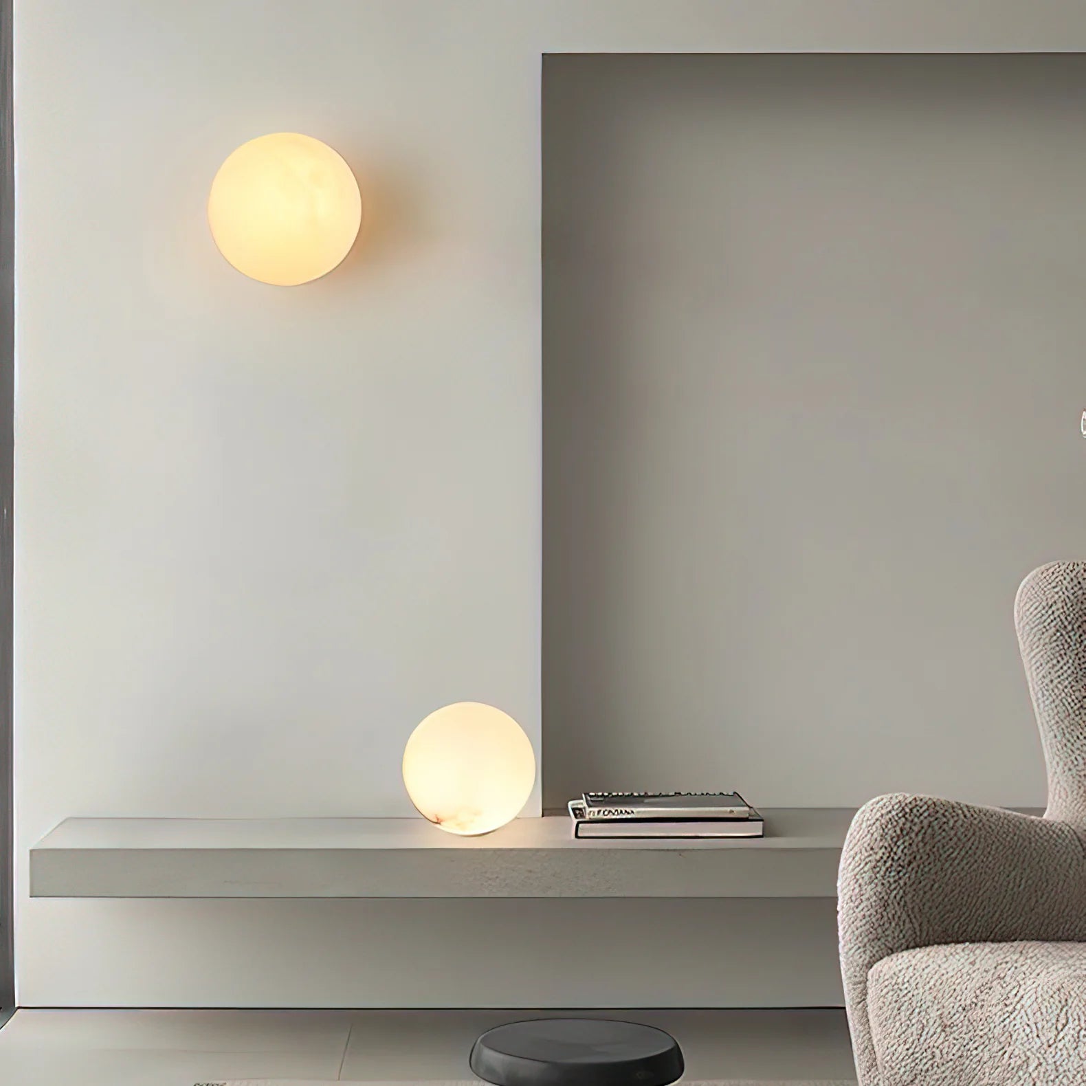 AlabasterMoon Globe Wall Sconce