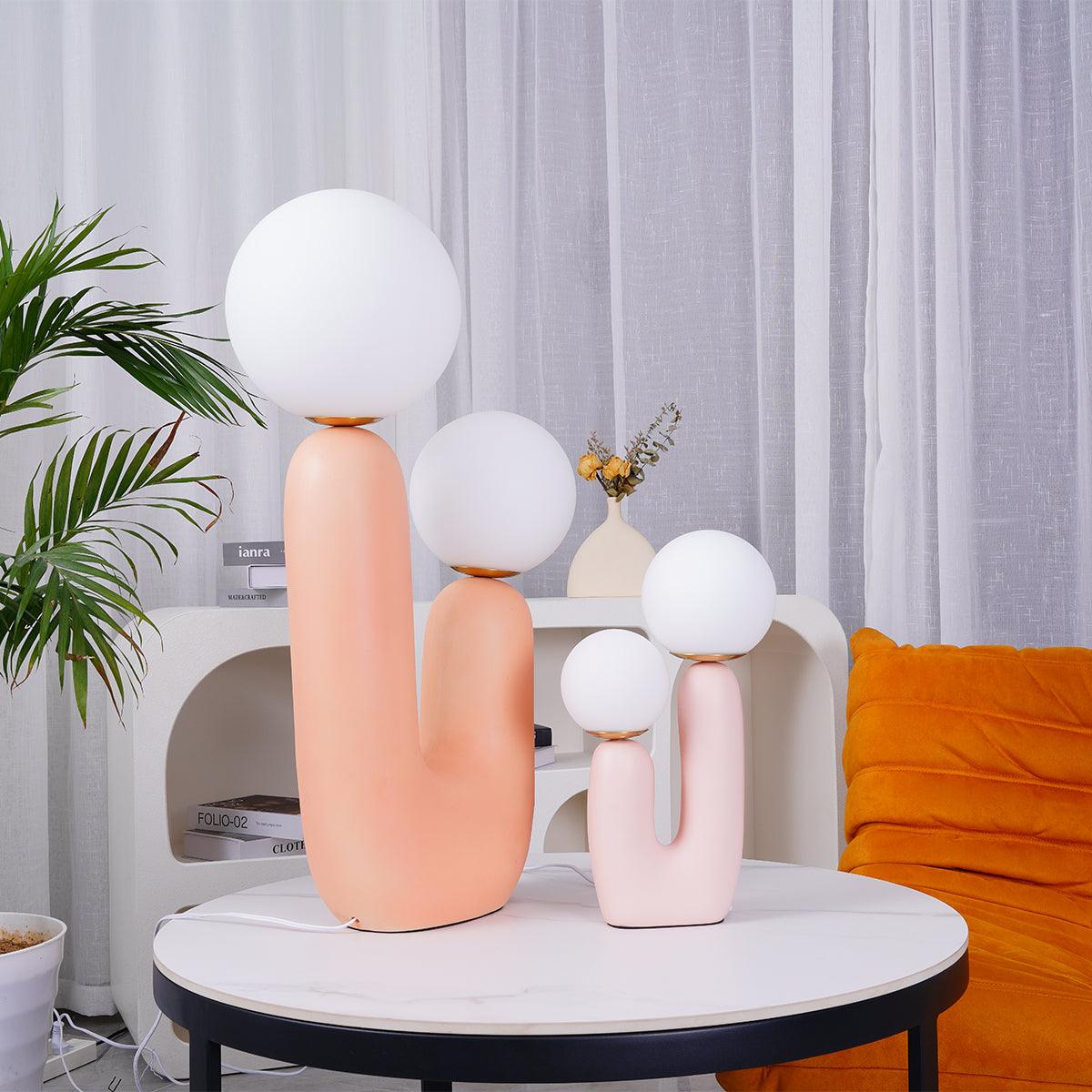 OasisSphere Glass Cactus Table Lamp
