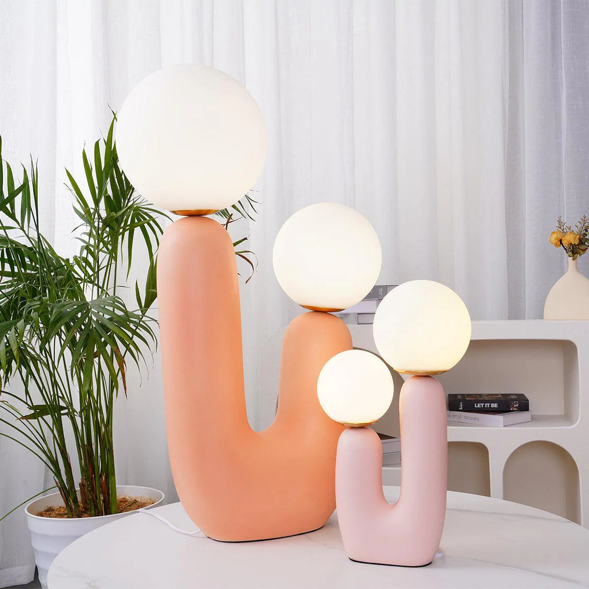 OasisSphere Glass Cactus Table Lamp