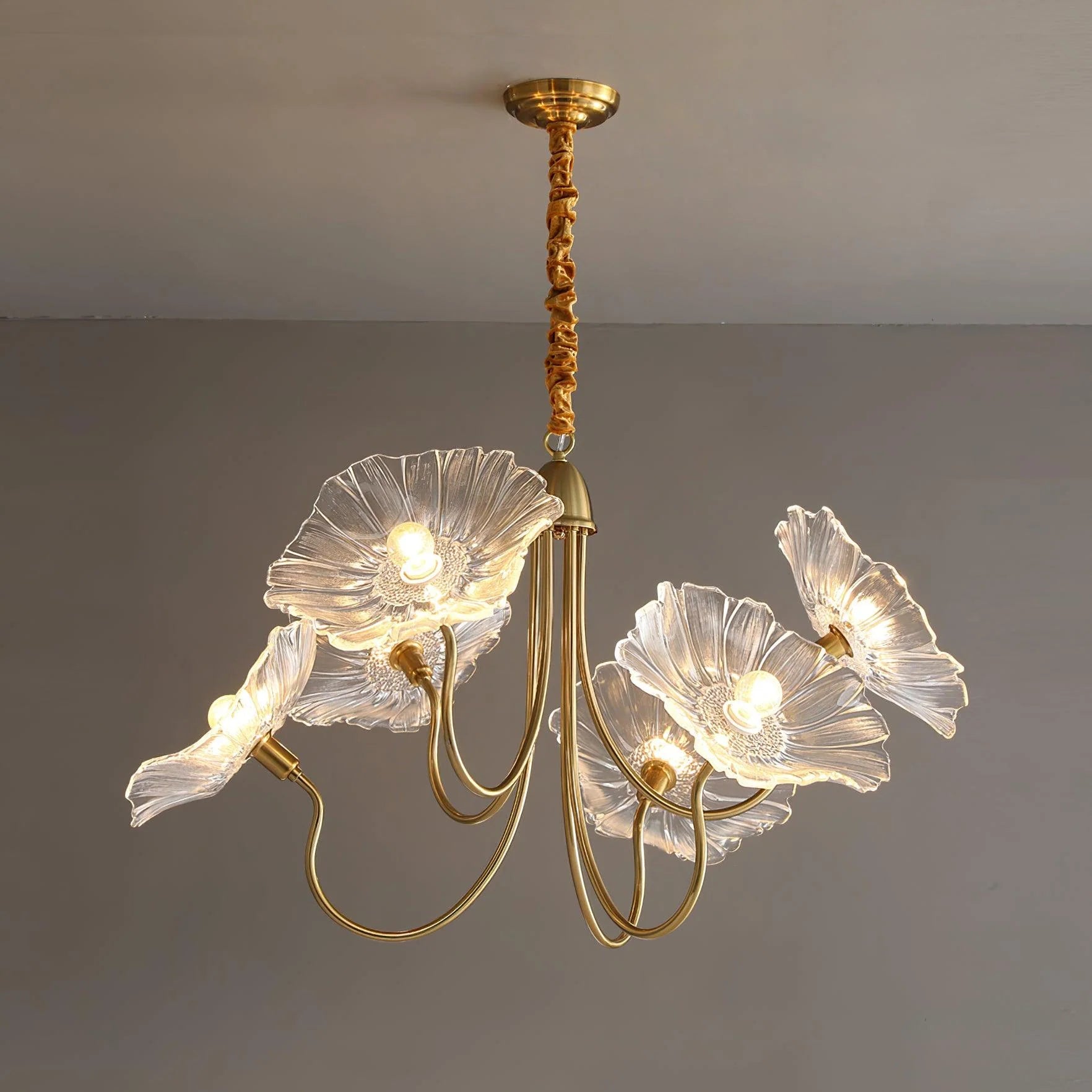 LotusZenith Crystal Glass Chandelier