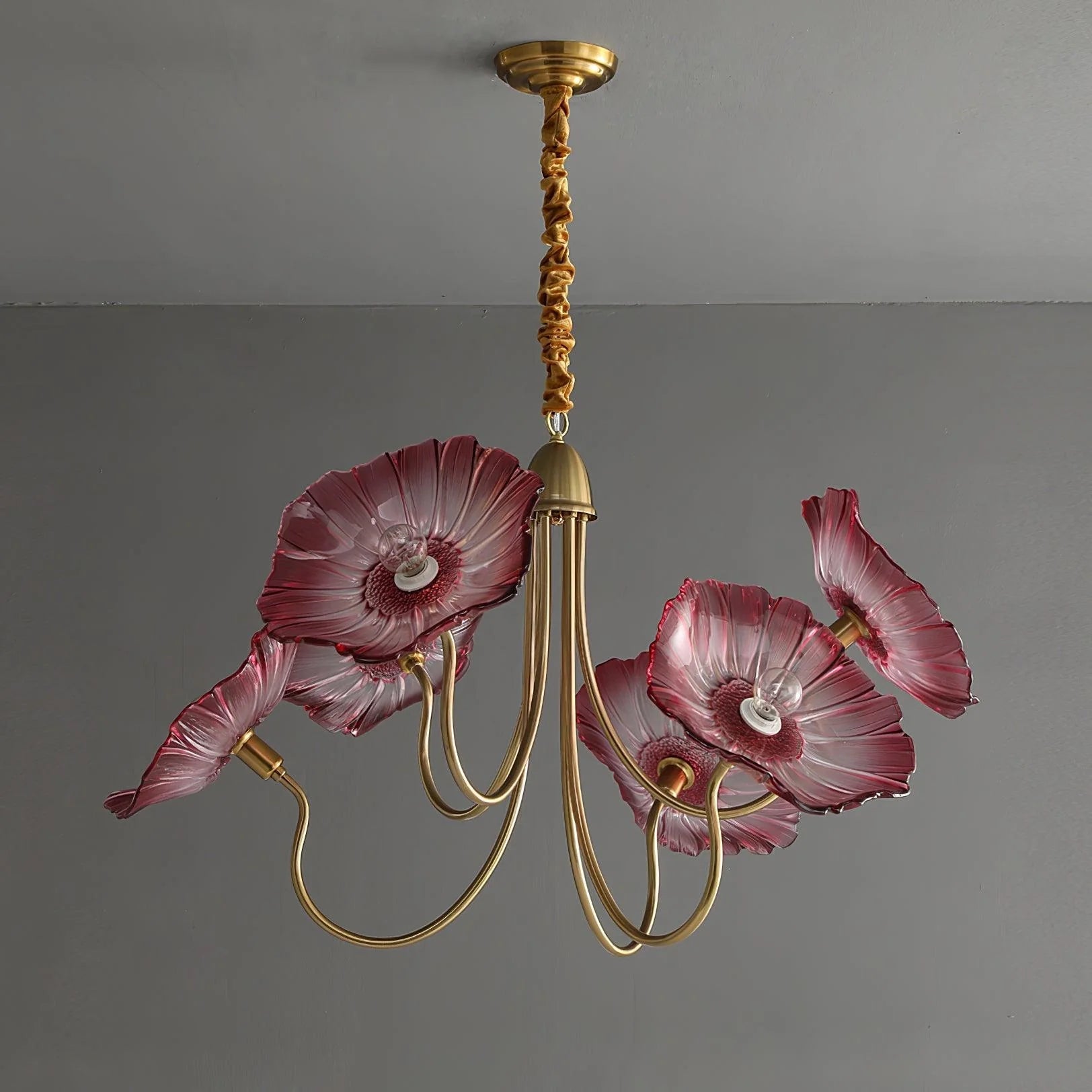 LotusZenith Crystal Glass Chandelier