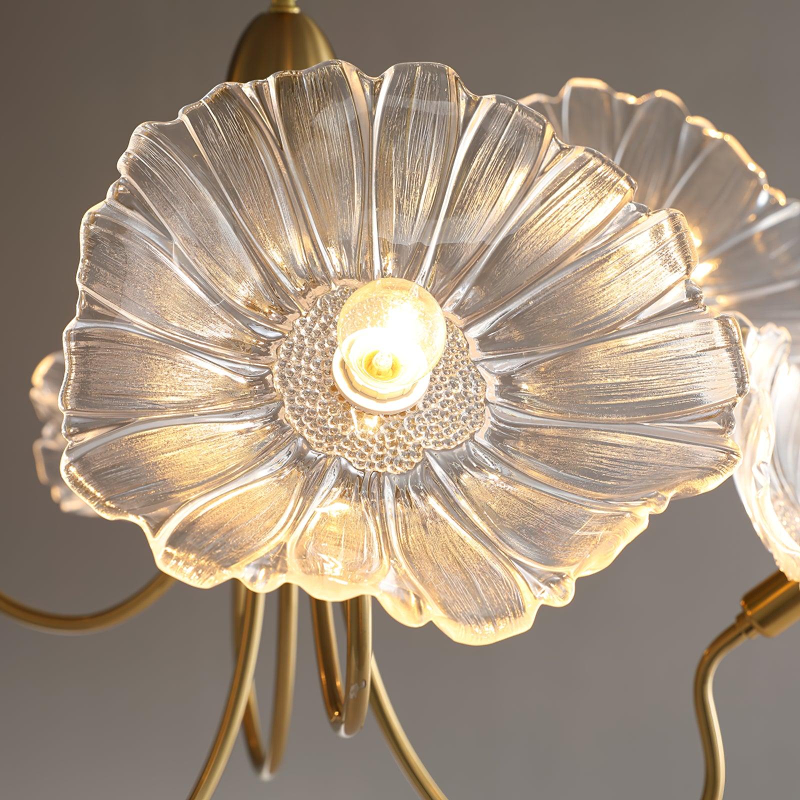 LotusZenith Crystal Glass Chandelier