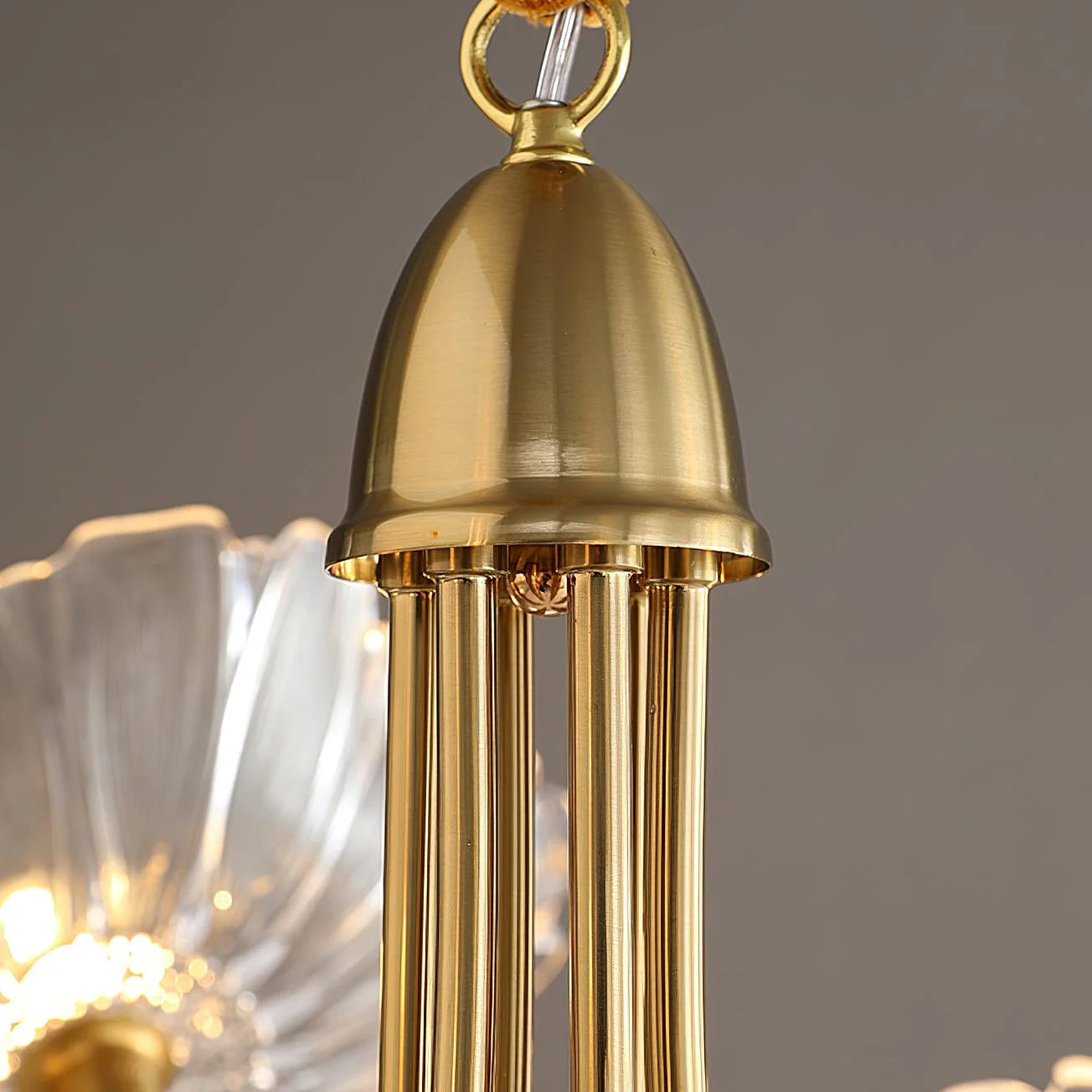 LotusZenith Crystal Glass Chandelier