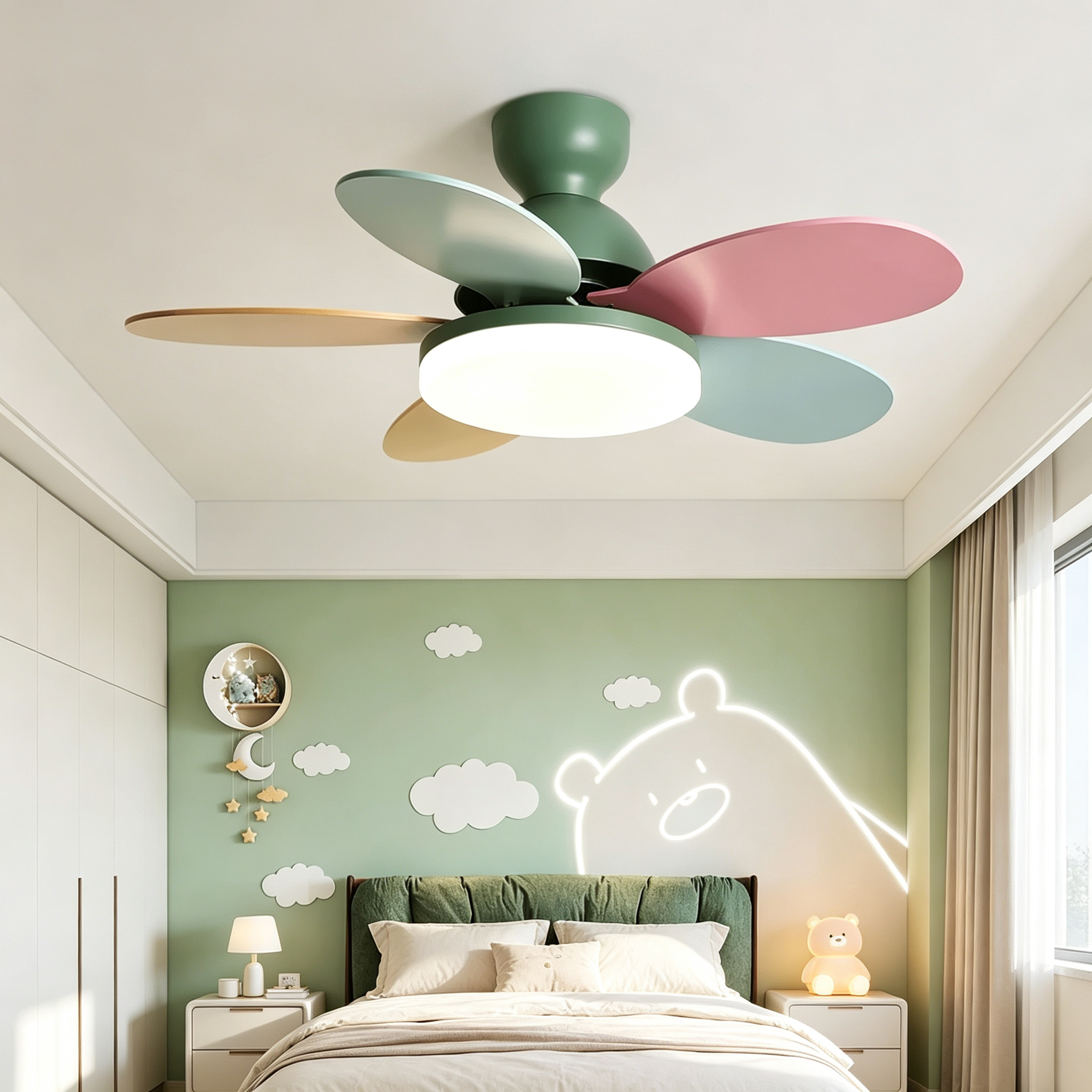 PetalBreeze Chromatic Fan Light