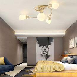 Modern Multi-Head Metal Loop Chandelier