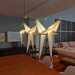 Classic Origami-Bird Acrylic LED Chandelier