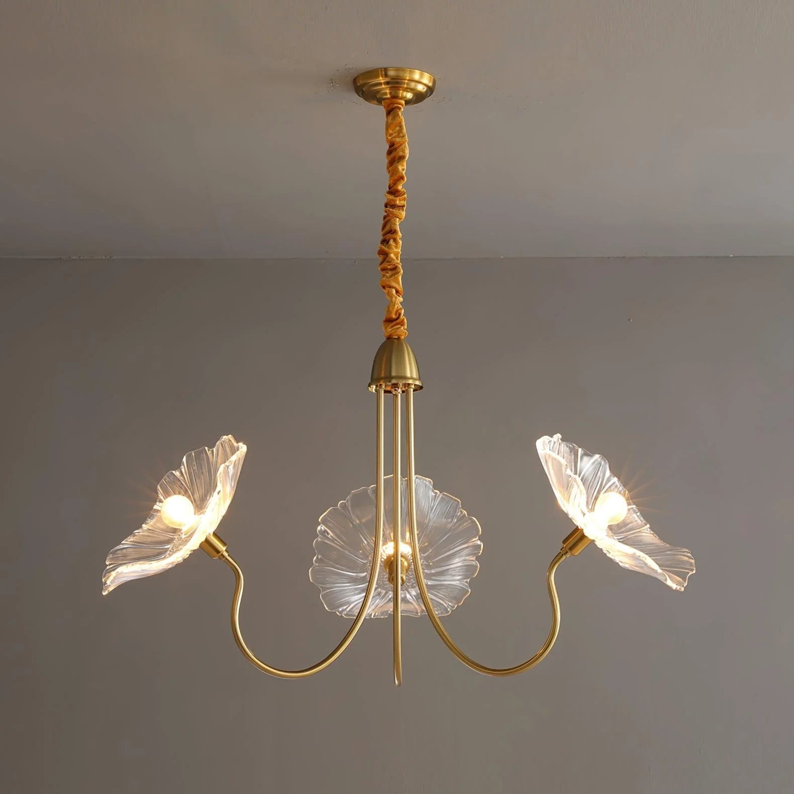 LotusZenith Crystal Glass Chandelier